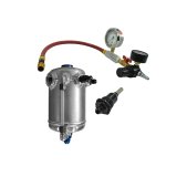 Pressure Can - 40 oz - 8 AN Male Outlet - External Sight Gauge - Check Valve / Water Pressure Setting Tool Included - Aluminum - Natural - Kit thumbnail 1