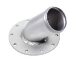 Fuel Cell Filler Neck - Flat Mount - 45 Degree 2-1/4 in OD Neck - 4-1/2 in 10-Bolt Circle - Steel - Natural - Each thumbnail 1
