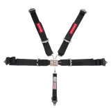 Harness - Ultra-Light - 5 Point - Latch and Link - SFI 16.1 - 50 in Length - Pull Down Adjust - Bolt-In / Wrap Around - Individual Harness - Black - Kit thumbnail 1
