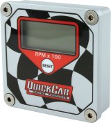 Tachometer - QuickTach - 15000 RPM - Digital - 3 in Wide x 3 in Tall - Recall - 9V Battery - Waterproof - Aluminum - Black / White - Each thumbnail 1