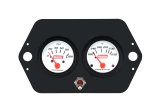 Gauge Panel Assembly - Sprint Panel - Oil Pressure / Water Temperature - Single Pole Switch - 2-1/16 in Diameter - White Face - Kit thumbnail 1