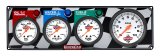 Gauge Panel Assembly - Fuel Pressure / Oil Pressure / Tachometer / Water Temperature - 3-3/8 in / 2-5/8 in Diameter - Silver Face - Warning Light - Kit thumbnail 1