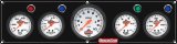 Gauge Panel Assembly - Legend Series - Plain Panel - Oil Pressure / Fuel Pressure / Water Temperature / Water Pressure / 3-3/8 in Tachometer - 2-5/8 in Diameter - White Face - Warning Light - Kit thumbnail 1