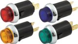 Warning Light - 12V - 3/4 in Diameter - Amber / Blue / Green / Red - Quickcar Gauges - Kit thumbnail 1