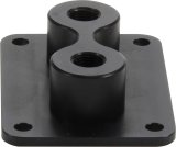 Firewall Junction - 2 Hole - 1/8 in NPT - Aluminum - Black Anodized - Each thumbnail 1
