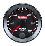 Water Temperature Gauge - Redline - 100-280 Degree F - Electric - Analog - Full Sweep - 2-1/16 in Diameter - Black Face - Each thumbnail 1
