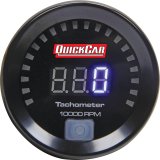 Tachometer - Small Diameter - 9990 RPM - Digital - 2-1/16 in Diameter - Recall - Black Face - Each thumbnail 1