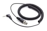 Headset Cable - Listen Only - 90 Degree - 1/8 in Male to 1/8 in Female Jack - Spiral Cord - Each thumbnail 1