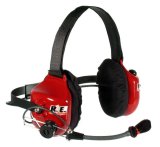 Headset - Platinum Racer - 25db Noise Canceling - Push to Talk Switch - Plastic - Red - Each thumbnail 1