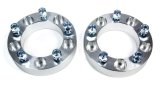 Wheel Spacer - 5 x 5.50 in Bolt Pattern - 1.5 in Thick - Aluminum - Natural - Pair thumbnail 1