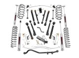 Suspension Lift Kit - 4 in Lift - Brackets / Coil Springs / Sway Bar / Brake Lines / Pitman Arm / Shocks / Hardware Included - Jeep Wrangler TJ 1997-2006 - Kit thumbnail 1