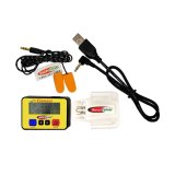 Radio Receiver - Element - Water Resistant - LCD Screen - Rechargeable - Semi-Pro Earpiece - Charging Cord / Holster / Pouch - Plastic - Yellow - Each thumbnail 1