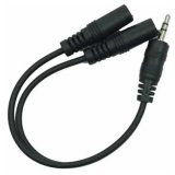 Headset Adapter Cable - Splitter - 3.5 mm Male Jack to Dual 3.5 mm Female Jacks - Stereo - Each thumbnail 1
