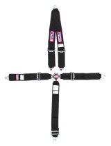 Harness - 5 Point - Camlock - SFI 16.1 - Pull Down Adjust - Bolt-In - V-Type Harness - Black - Kit thumbnail 1
