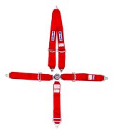 Harness - 5 Point - Camlock - SFI 16.1 - Pull Down Adjust - Bolt-In - V-Type Harness - Red - Kit thumbnail 1