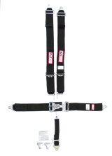 Harness - 5 Point - Latch and Link - SFI 16.1 - 64 in Length - Pull Down Adjust - Bolt-In / Wrap Around - Individual Harness - Black - Kit thumbnail 1