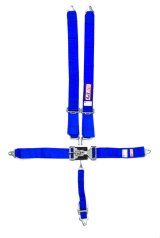 Harness - 5 Point - Latch and Link - SFI 16.1 - 64 in Length - Pull Down Adjust - Bolt-In / Wrap Around - Individual Harness - Blue - Kit thumbnail 1