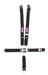 Harness - 5 Point - Latch and Link - SFI 16.1 - 64 in Length - Pull Down Adjust - Bolt-In / Wrap Around - Individual Harness - Black - Kit thumbnail 1