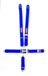 Harness - 5 Point - Latch and Link - SFI 16.1 - 64 in Length - Pull Down Adjust - Bolt-In / Wrap Around - Individual Harness - Blue - Kit thumbnail 1