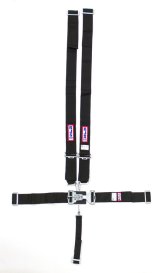 Harness - 5 Point - Latch and Link - SFI 16.1 - Pull Down Adjust - Complete Wrap Around - Individual Harness - Black - Kit thumbnail 1
