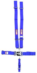 Harness - 5 Point - Latch and Link - SFI 16.1 - 64 in Length - Pull Down Adjust - Complete Wrap Around - Individual Harness - Blue - Kit thumbnail 1