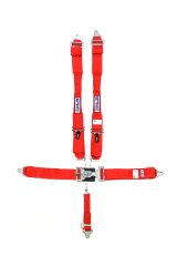 Harness - 5 Point - Latch and Link - SFI 16.1 - 38 in Length - Pull Down Adjust - Bolt-In / Wrap Around - Individual Harness - Red - Kit thumbnail 1