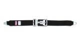 Lap Belt - Latch and Link - SFI 16.1 - 64 in Length - 3 in Width - Pull Down Adjust - Bolt-In - Black - Each thumbnail 1
