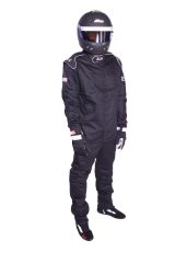 Driving Pants - Elite Series - SFI 3.2A/5 - Double Layer - Fire Retardant Cotton - Black - Medium - Each thumbnail 1