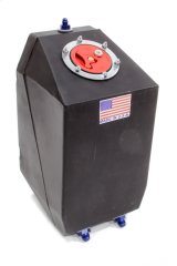 Fuel Cell - Classic Drag Race - 4 gal - 9.125 in Wide x 9.125 in Deep x 16.125 in Tall - Two 8 AN Male Outlets - 6 AN Male Vent - Foam - Plastic - Black - Each thumbnail 1