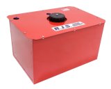 Fuel Cell and Can - Classic Oval / Road Race - 22 gal - 25.5 in Wide x 17.5 in Deep x 14.75 in Tall - 8 AN Male Outlet - 6 AN Male Vent - Foam - Steel - Red Powder Coat - Each thumbnail 1