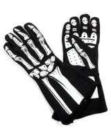 Driving Gloves - Skeleton - SFI 3.3/5 - Double Layer - Nomex - Black / White - 2X-Large - Pair thumbnail 1