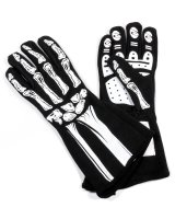 Driving Gloves - Skeleton - SFI 3.3/1 - Single Layer - Nomex - Black / White - Small - Pair thumbnail 1