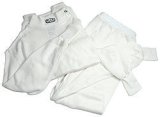 Underwear Set - 2-Piece Bottom / Top - SFI 3.3 - Long Sleeve - Crew Neck - Nomex - White - Large - Each thumbnail 1