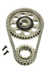Timing Chain Set - Gold Series - Double Roller - Keyway Adjustable - 0.005 in Shorter - Needle Bearing - Billet Steel - Small Block Ford - Kit thumbnail 1