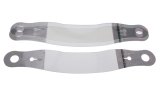 Helmet Shield Tear Off - Xstack 10 - 2 mm Thick - 11.5 in Center to Center - Plastic - Clear - Simpson / HJC / OMP / Zamp Helmets - Set of 30 thumbnail 1