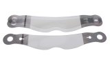 Helmet Shield Tear Off - Xstack 10 - 2 mm Thick - 12.25 in Center to Center - Nose Notch - Plastic - Clear - Bell Vador / RaceQuip Vesta 15 - Set of 30 thumbnail 1