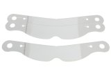 Helmet Shield Tear Off - Perimeter Seal - 2 mm Thick - 11.5 in Center to Center - Nose Notch - Plastic - Clear - Impact Helmets - Set of 30 thumbnail 1