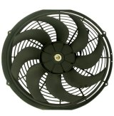 Electric Cooling Fan - 16 in Fan - Push / Pull - 2500 CFM - 12V - Curved Blade - 15.75 x 16.25 in - 3 in Thick - Plastic - Kit thumbnail 1