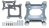 Carburetor Adapter - 1.688 in Thick - Open - Holley / Rochester 2-Barrel to Square Bore - Gaskets / Hardware Included - Steel - Natural - Each thumbnail 1
