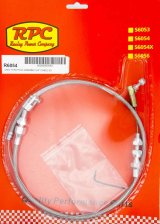 Throttle Cable - 2 ft Long - Hardware Included - Braided Stainless - Universal - Natural - Each thumbnail 1