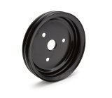 Crankshaft Pulley - V-Belt - 2 Groove - 7.3 in Diameter - Steel - Black Paint - Short Water Pump - Small Block Chevy - Each thumbnail 1