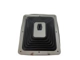 Shifter Boot - 7-3/4 x 8-3/4 in Base - Rectangle Boot - Rubber / Steel - Black / Chrome - Universal - Each thumbnail 1