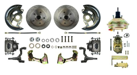 Brake System - Power Disc Conversion - Front - 1 Piston Caliper - 11.00 in Rotors - Offset Hat - Iron - Natural - GM X-Body 1962-67 - Kit
