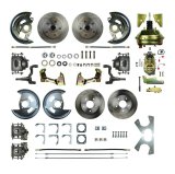 Brake System - 4 Wheel Power Disc Conversion - Complete - 1 Piston Caliper - 11.00 in Plain Rotors - Offset Hat - Iron - Natural - GM A-Body 1964-72 - Kit thumbnail 1
