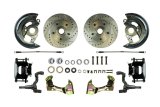Brake System - Disc Conversion - Front - 1 Piston Caliper - 11.000 in Drilled / Slotted Rotors - Offset Hat - Iron - Black - GM A-Body 1964-72 - Kit thumbnail 1