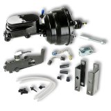 Master Cylinder and Booster - 1.125 in Bore - Dual Integral Reservoir - 8 in OD - Dual Diaphragm - Aluminum - Black Paint - Chevy Bel Air / Impala 1955-58 - Kit thumbnail 1