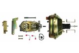 Master Cylinder and Booster - 1 in Bore - Dual Integral Reservoir - 9 in OD - Single Diaphragm - Steel - Cadmium - GM A-Body / G-Body - Kit thumbnail 1