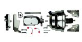Master Cylinder and Booster - 1.125 in Bore - Dual Integral Reservoir - 8 in OD - Dual Diaphragm - Aluminum - Chrome - Various Applications - Kit thumbnail 1