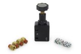 Proportioning Valve - 1/8 in NPT Female Inlet - 1/8 in NPT Female Outlet - Knob Type - Aluminum - Black Anodized - Each thumbnail 1