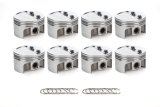 Piston - AutoTec - Forged - Dished - 4.030 in Bore - 1.5 x 1.5 x 3.0 mm Ring Grooves - Minus 12.30 cc - Coated Skirt - Small Block Chevy - Set of 8 thumbnail 1